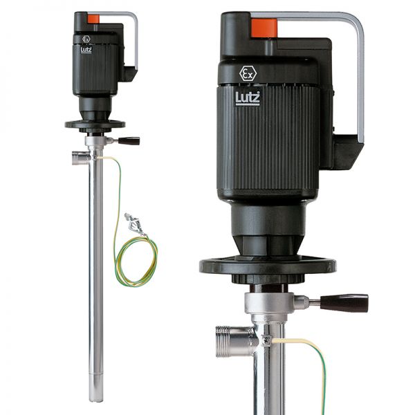 Drum pump for complete drum drainage - solvents